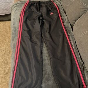 Adidas Black and Red Sweatpants with Signature Stripes